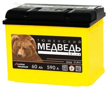 Аккумулятор Тюменский Медведь 6СТ-60 Ah +/-