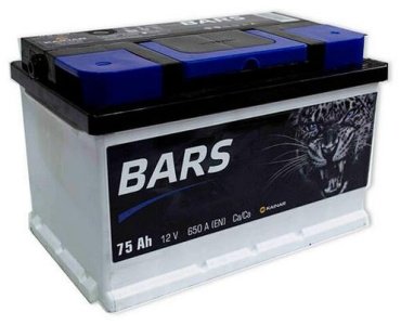 Аккумулятор BARS 6СТ-75Ah -/+