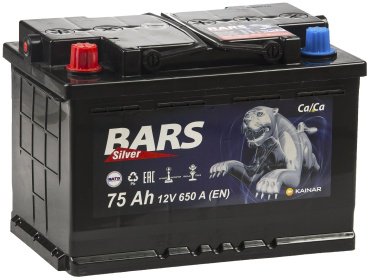 Аккумулятор Bars Silver 75Ah +/-