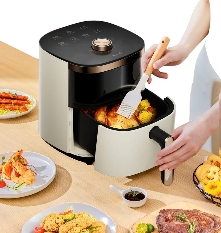 Аэрофритюрница Deerma Air Fryer DEM-KZ30W black/gold