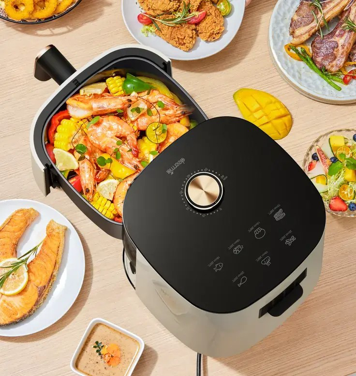 Аэрофритюрница Deerma Air Fryer DEM-KZ30W black/gold купить,17530