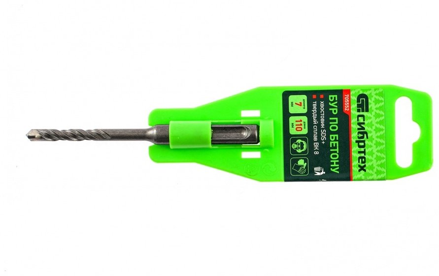 СИБРТЕХ бур 705552 (SDS-plus, 7х60х110 мм) 1 шт купить,690