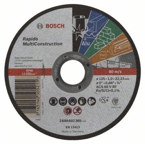Диск отрезной абразивный 125x22.2х1 мм, Bosch 2608602385 купить,1490