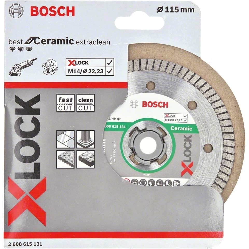 Bosch X-LOCK Best for Ceramic Extraclean Turbo 115 x 22,23 x 1,4 x 7мм 2608615131 купить,NaN