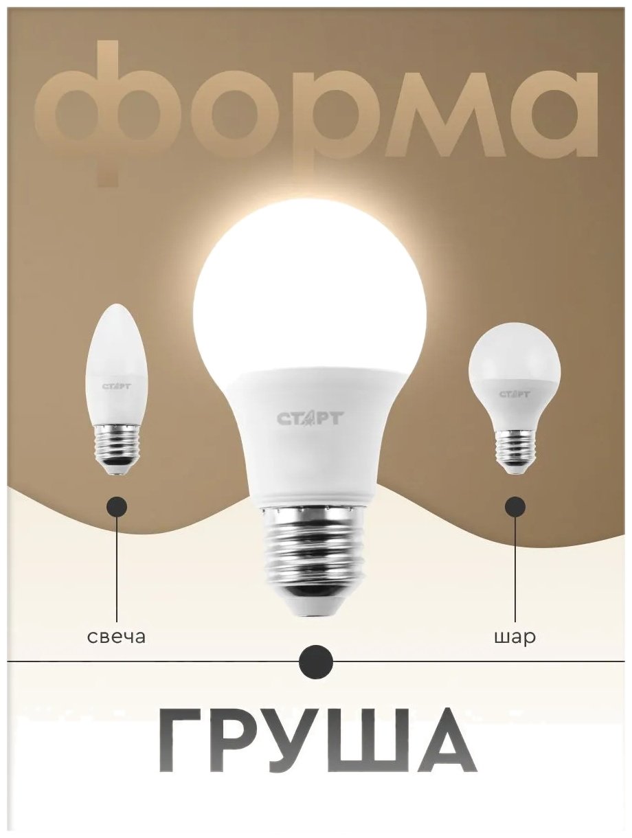СТАРТ 11W E27, светодиодная, нейтральный белый