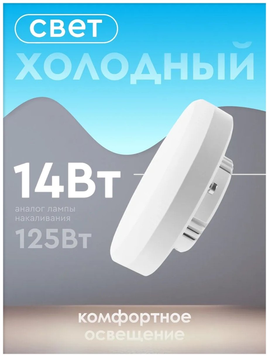 СТАРТ 14W GX53, светодиодная, холодный белый