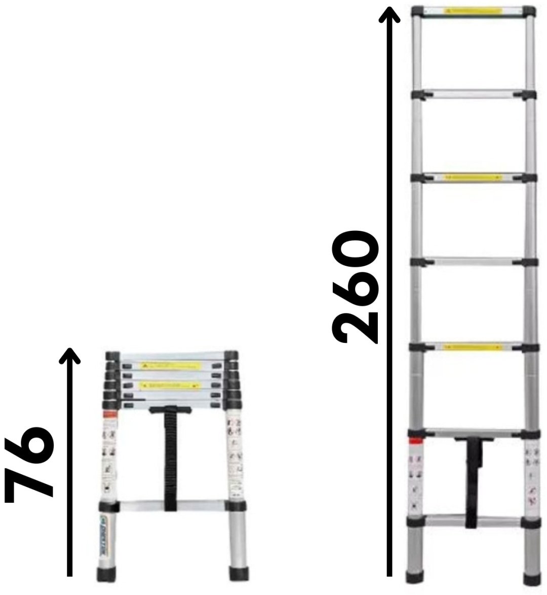 PROFSET лестница телескопическая DLT208B, 260 см