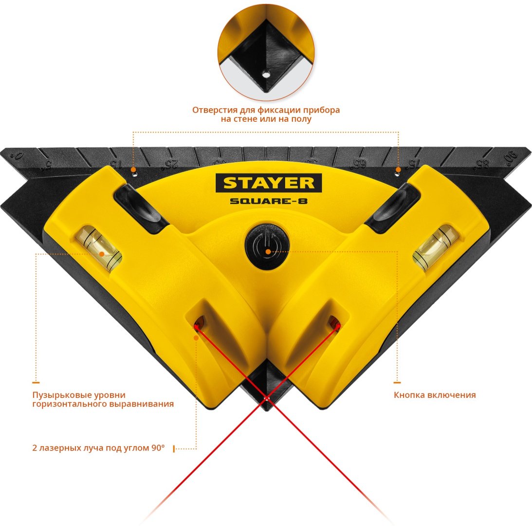 Лазерный уровень STAYER линейный 34928