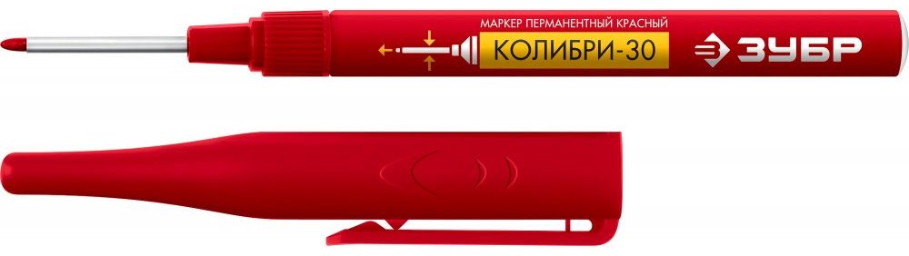 Маркер ЗУБР 06338-3, 1 шт, 1 мм, Красный