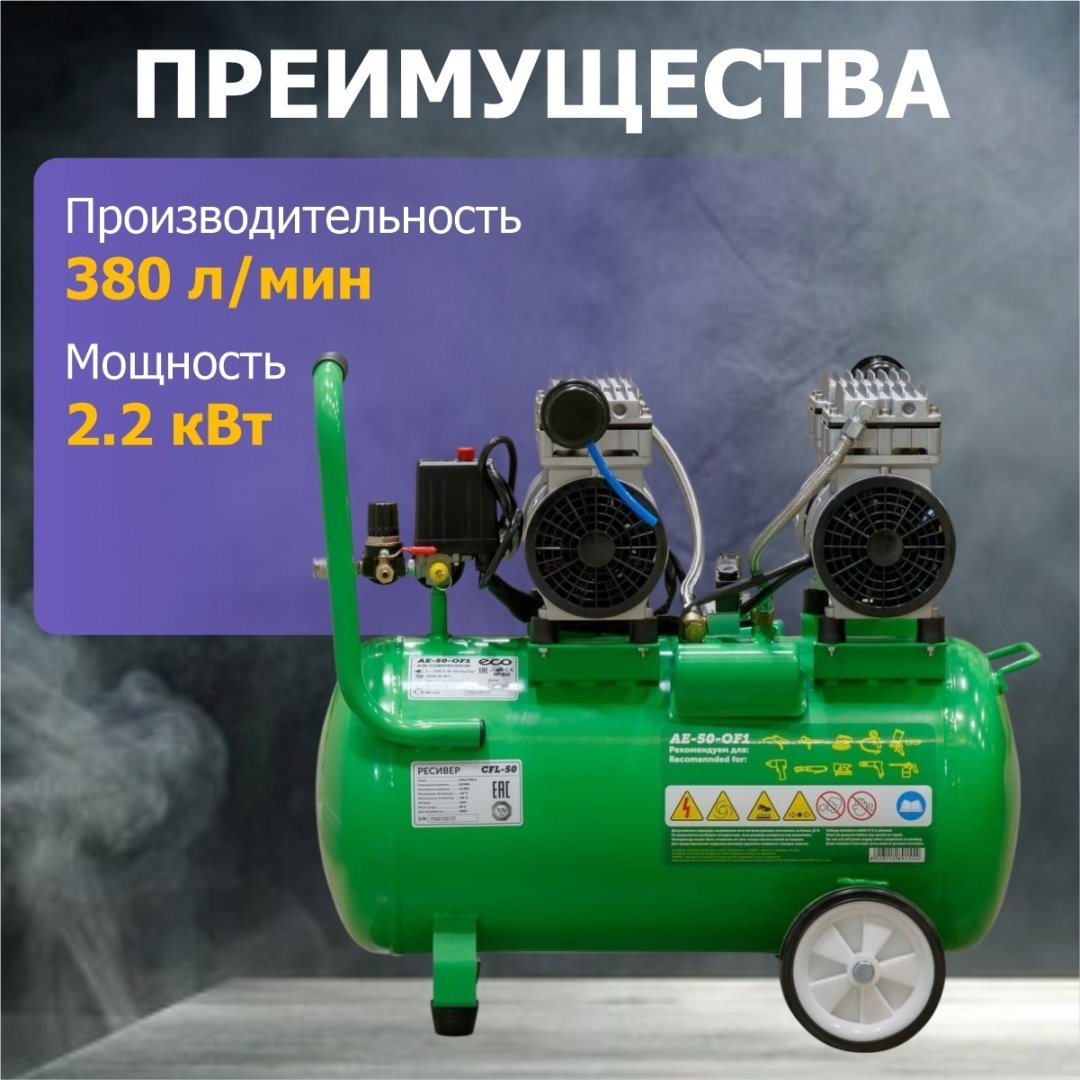 Компрессор безмасляный ECO AE-50-OF1 купить,127880