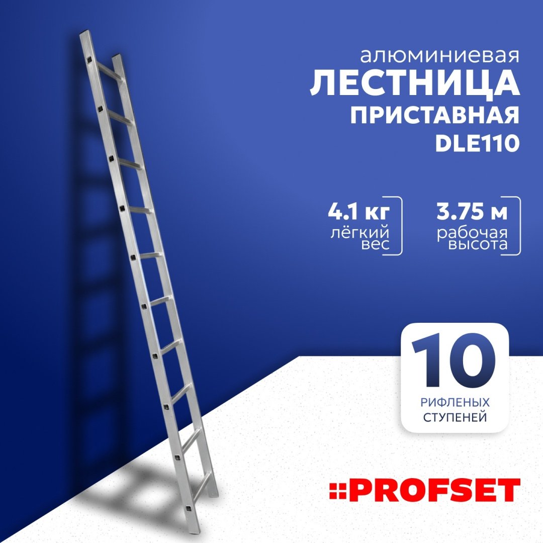 Лестница приставная PROFSET 10 ступеней DLE110 купить,NaN