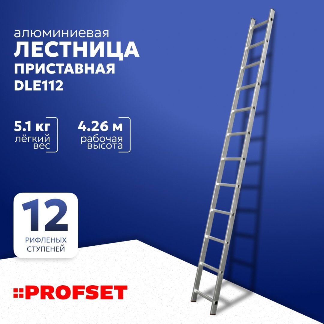 Лестница приставная PROFSET 12 ступеней DLE112 купить,39960