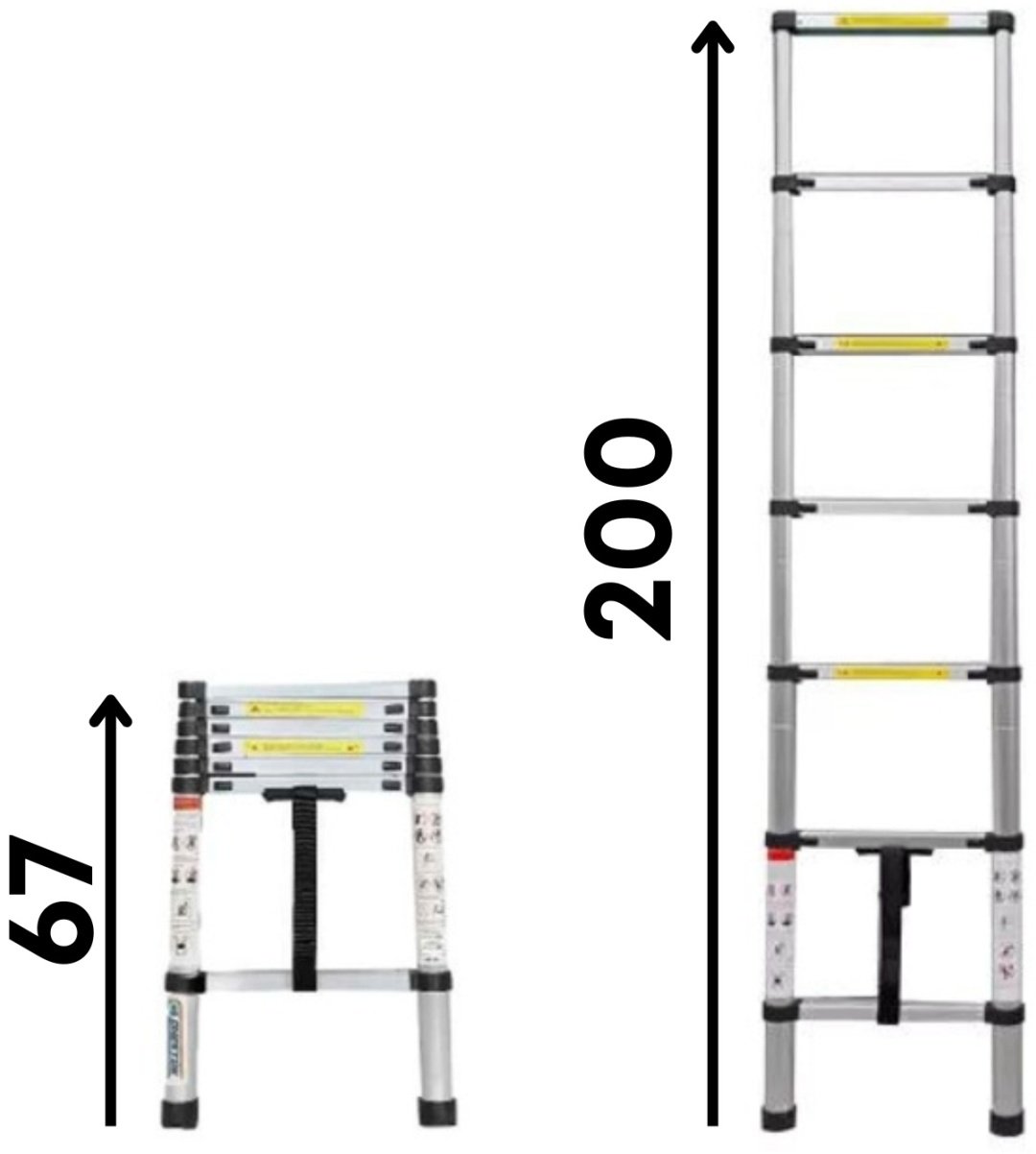 PROFSET лестница телескопическая DLT206B, 200 см