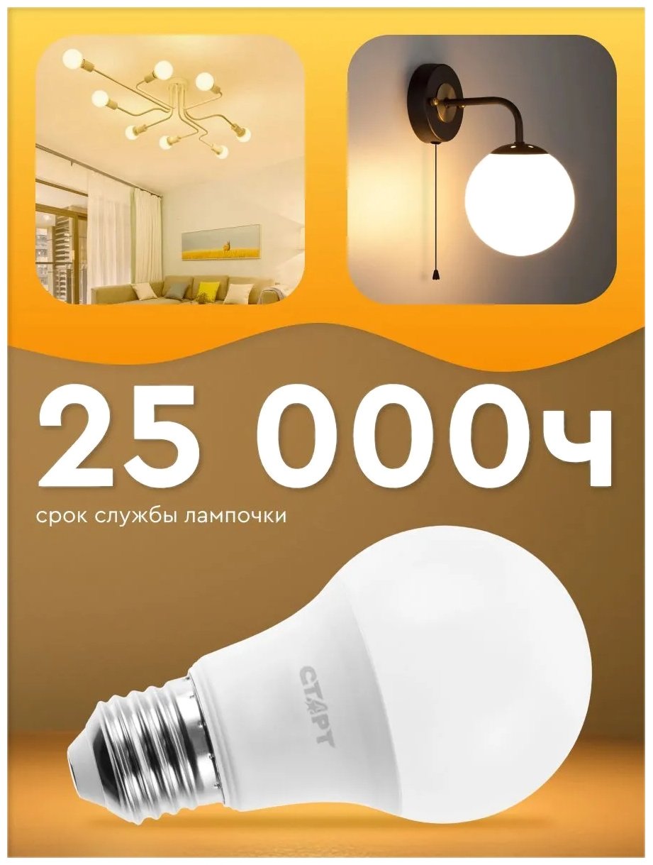 СТАРТ 25W E27, светодиодная, теплый белый