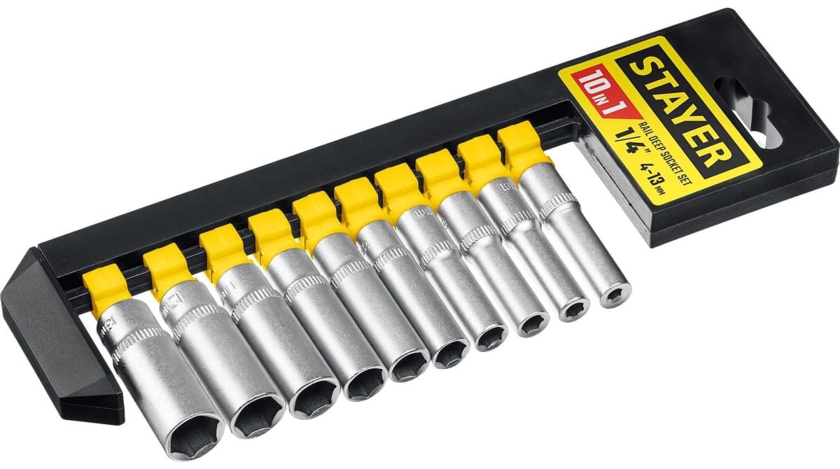 STAYER набор торцевых головок 1/4 27759-H10 10 шт купить,3943