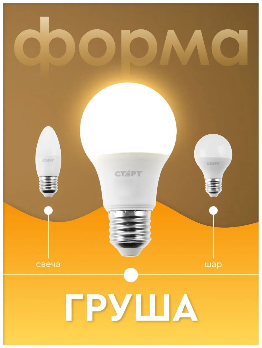 СТАРТ 25W E27, светодиодная, теплый белый
