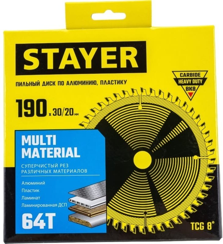 Пильный диск по металлу STAYER 3685-190-30-64, 190x30 мм, 64Т купить,6318
