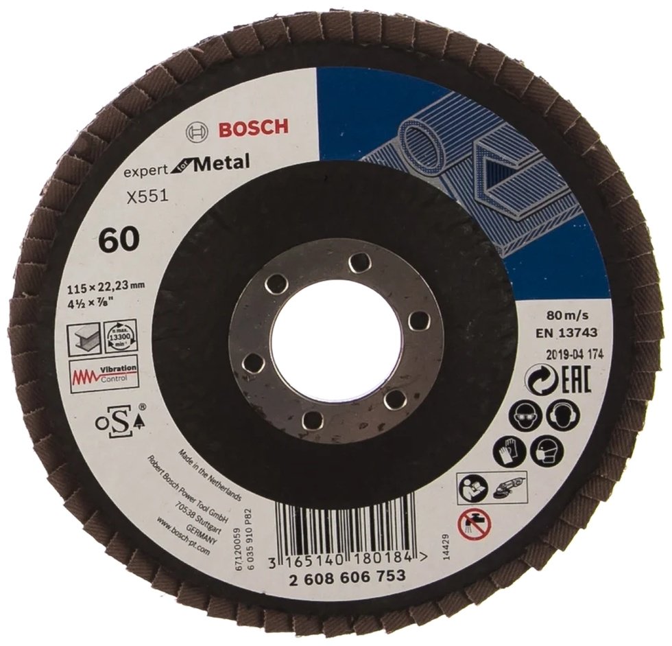 Bosch лепестковый диск 2608606753 115x22.2 мм 1 шт купить,1690