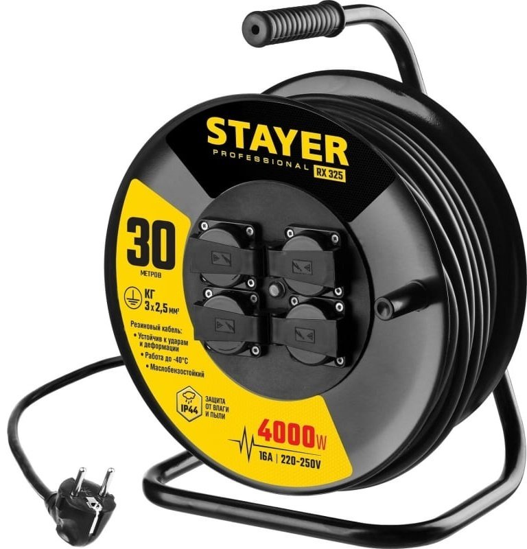Удлинитель на катушке STAYER 55076-30, 30 м