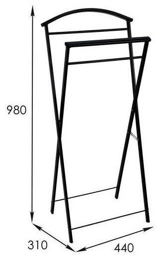 Вешалка стойка ЗМИ Контур, металл, 44x98 см, черный