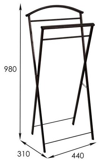 ЗМИ Вешалка стойка металл, 44x98 см, Контур медный антик