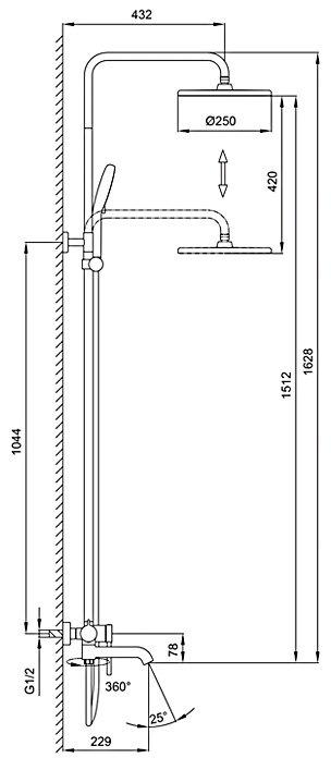 Gappo душевая стойка G2406-3 купить,130570