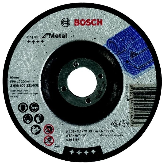 Диск отрезной абразивный 125x22.23х2.5 мм, Bosch Expert for Metal 2608600221 купить,890