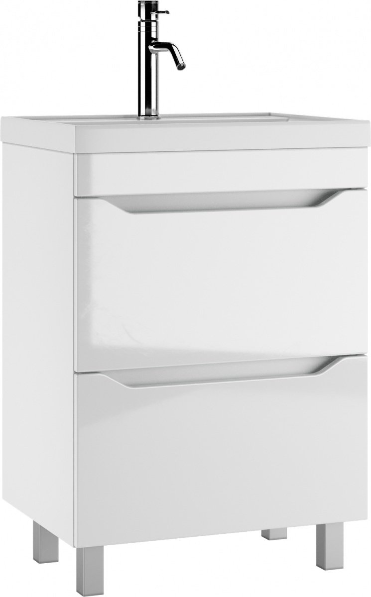 Тумба с раковиной KABINKA.KZ Bazis 60 Ева, 59x71.6x44.5 см, белый