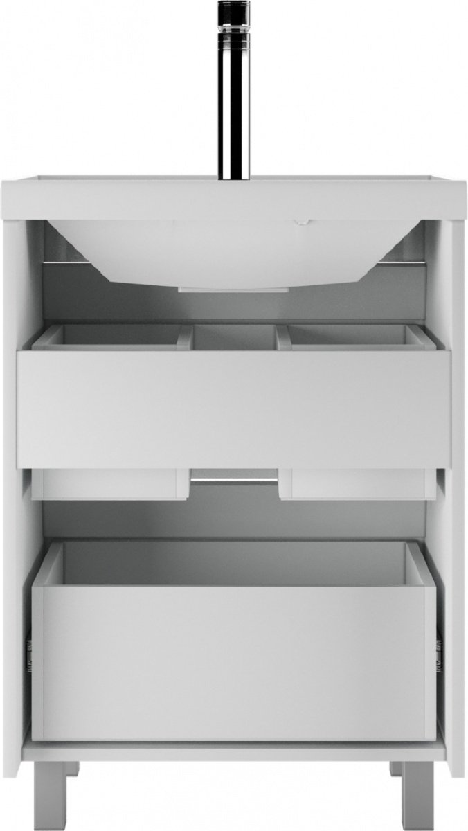 Тумба с раковиной KABINKA.KZ Bazis 60 Ева, 59x71.6x44.5 см, белый