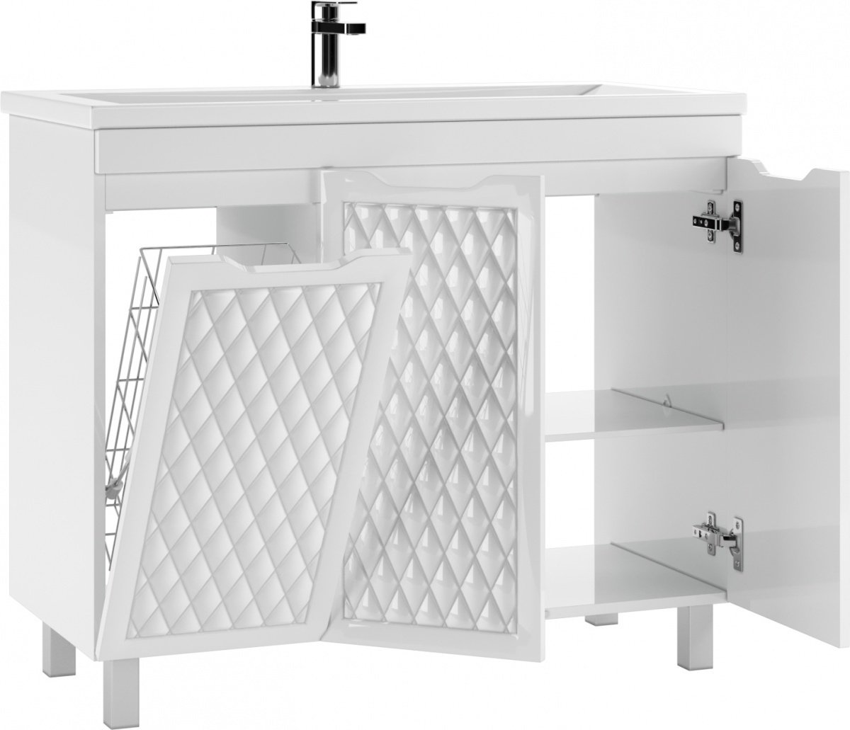 Тумба с раковиной KABINKA.KZ D37012T, 98.4x82x47 см, белый