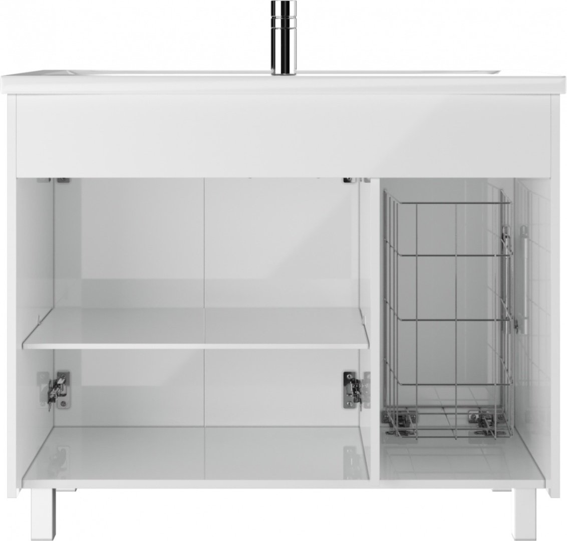 Тумба с раковиной KABINKA.KZ D37012T, 98.4x82x47 см, белый