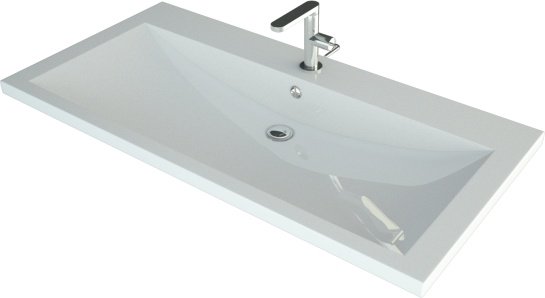 Тумба с раковиной KABINKA.KZ D37012T, 98.4x82x47 см, белый