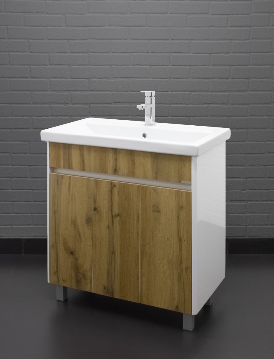 Тумба с раковиной KABINKA.KZ Байтерек, 76.5x82x43 см, белый, коричневый купить,NaN