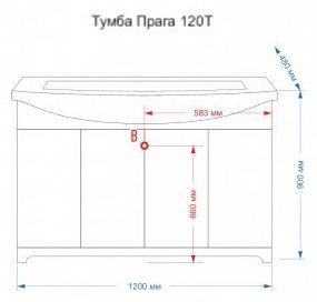 Тумба с раковиной KABINKA.KZ Praga-120, 120x83x48 см, зеленый купить,NaN