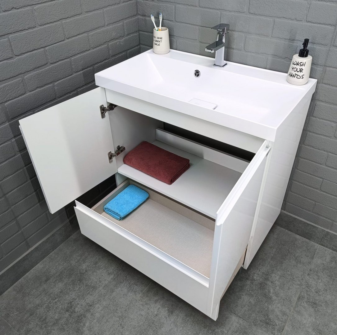 Тумба с раковиной KABINKA.KZ Байтерек , 79x71.6x42.6 см, белый