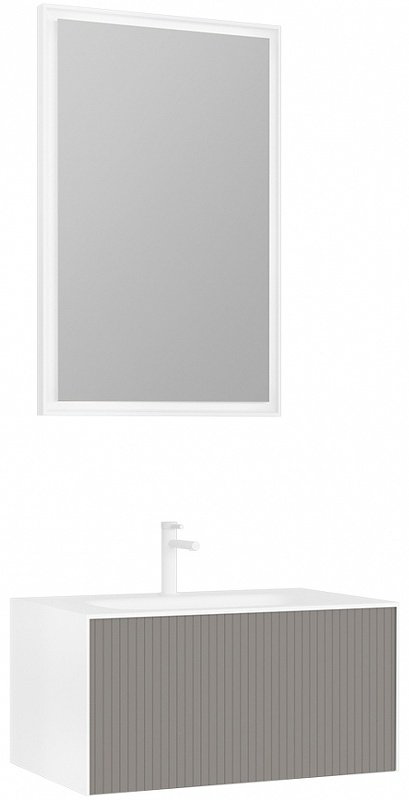 Тумба с раковиной Cube 80 3000373 80x40x49см серый купить,NaN