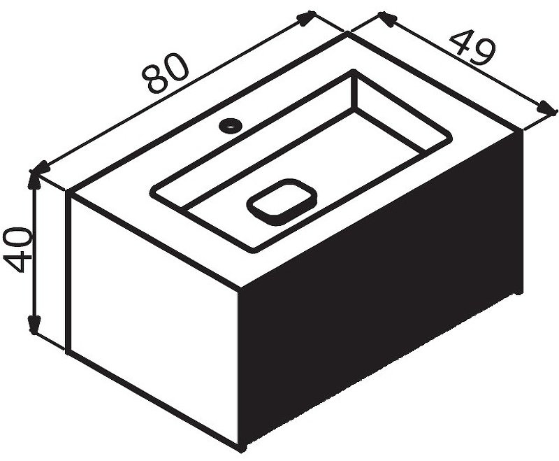 Тумба с раковиной Cube 80 3000373 80x40x49см серый купить,NaN