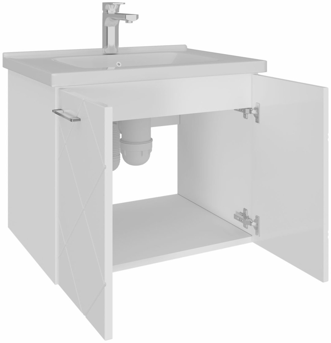 Тумба с раковиной AVK ТН 2Двери 70 Астра, 70x52x47 см, белый