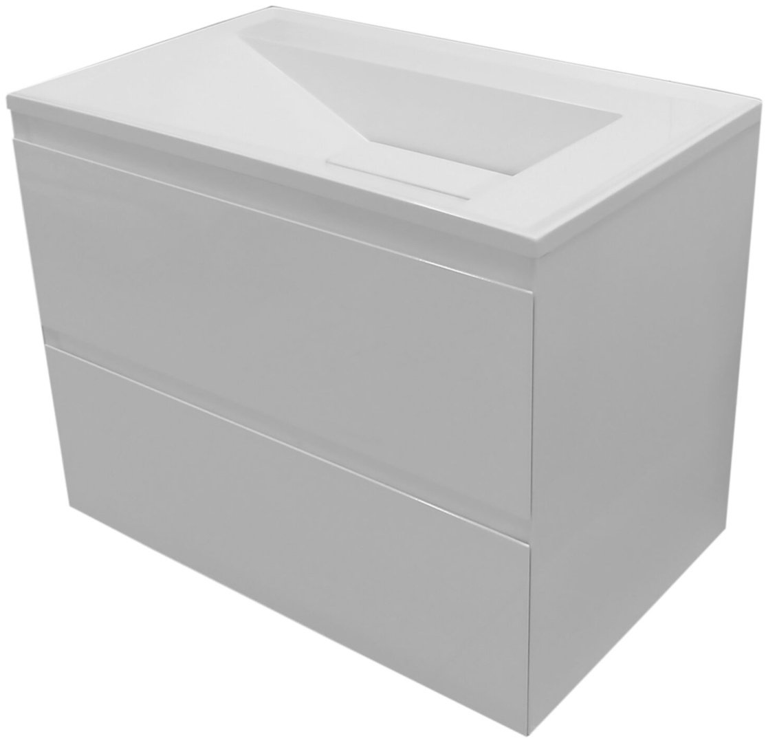 Тумба с раковиной KABINKA.KZ Quadro 800, 79.8x60.7x49.8 см, белый