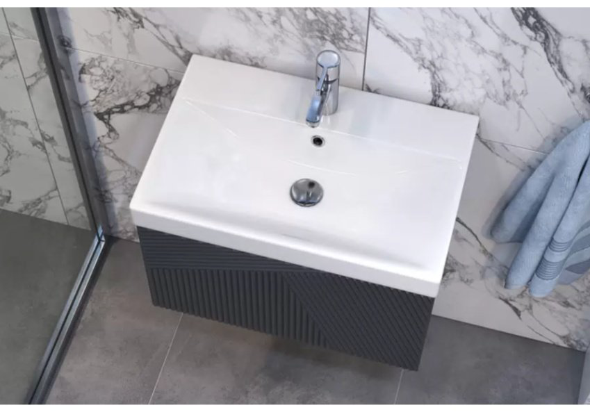 Тумба с раковиной Kabinka.kz Edge 600 60x39.7x39.5см графит купить,NaN