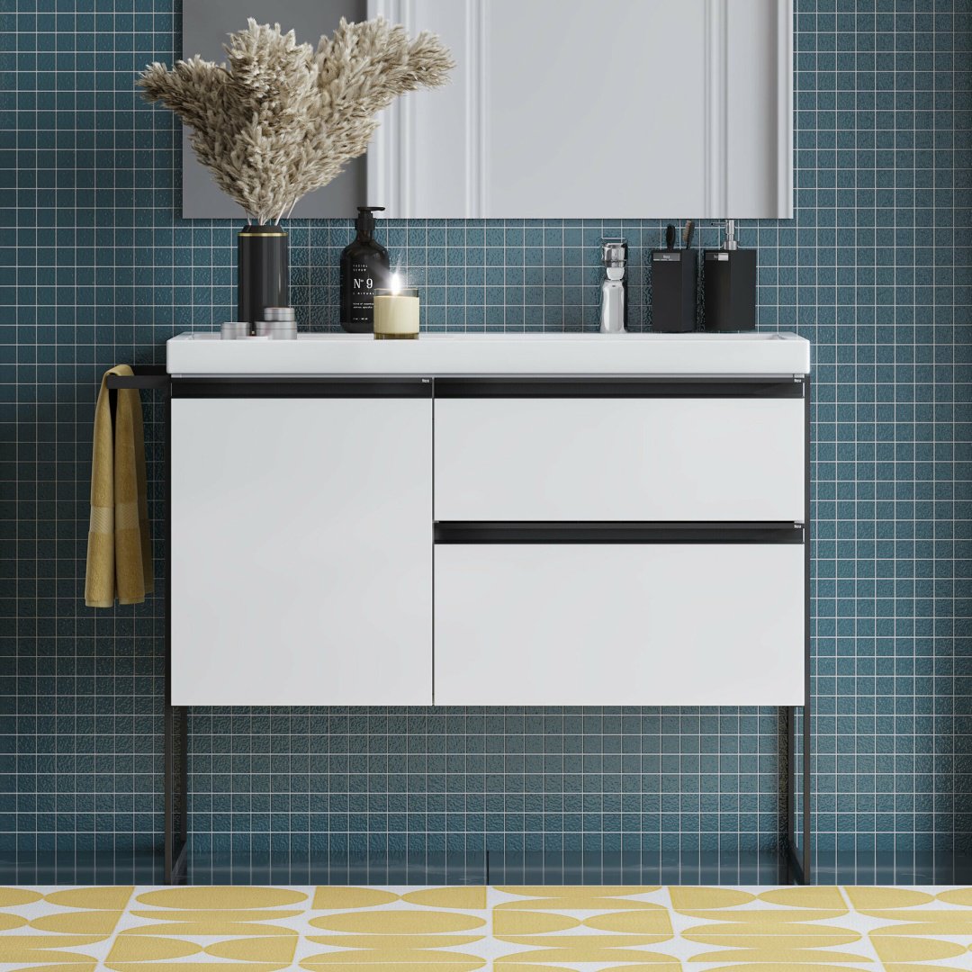 Тумба с раковиной Roca DOMI, 100x57.5x46.1 см, белый