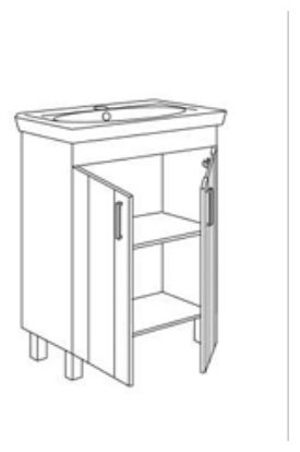Тумба с раковиной Lindis Калипсо 57.5x42.5x81.5см белый
