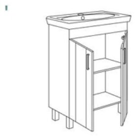 Тумба с раковиной Lindis Калипсо, 67.5x81.5 x42.5 см, белый