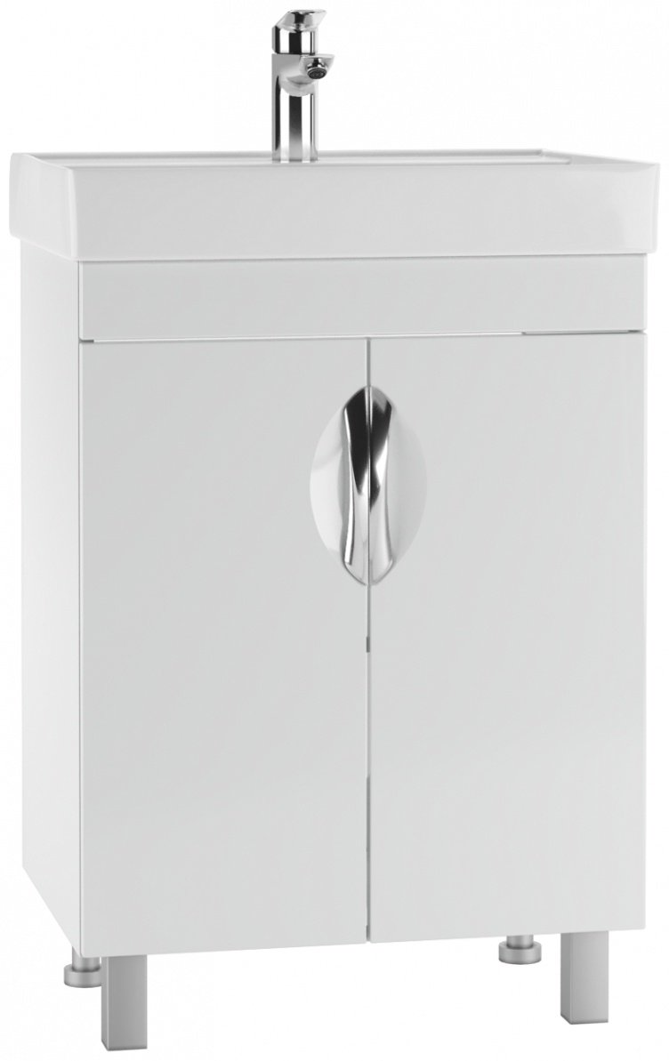 Тумба с раковиной KABINKA.KZ Адай, 57.5x82x43.5 см, белый