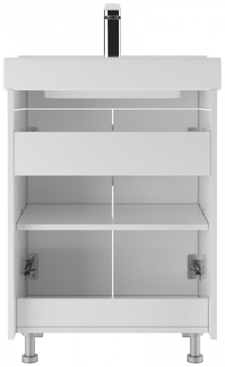 Тумба с раковиной KABINKA.KZ Адай, 57.5x82x43.5 см, белый