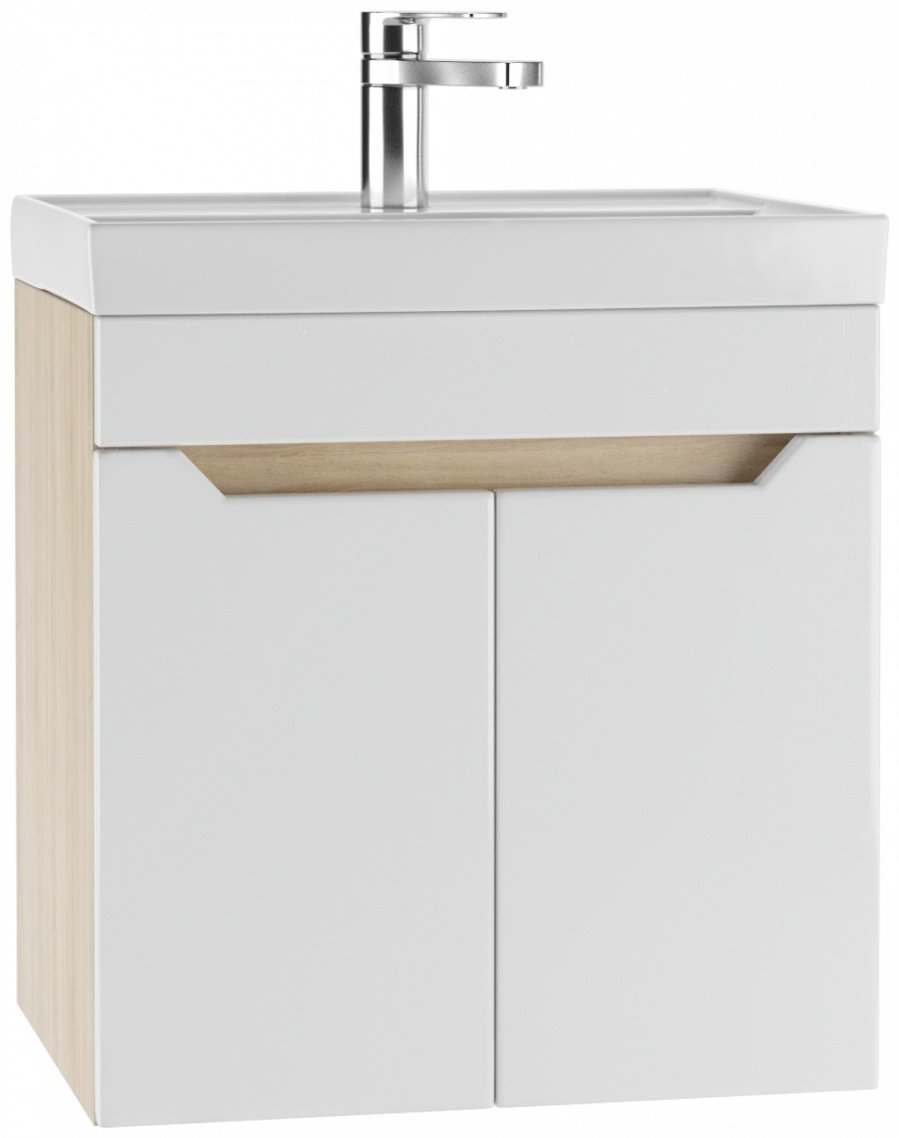 Тумба с раковиной KABINKA.KZ Адай, 47x50x38.8 см, белый, коричневый