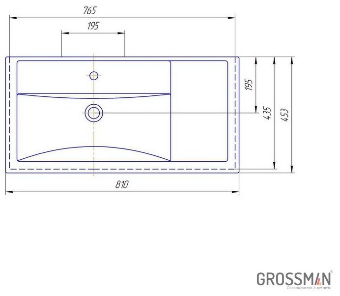 Тумба с раковиной Grossman Флай 80, 76x68x40 см, коричневый, белый