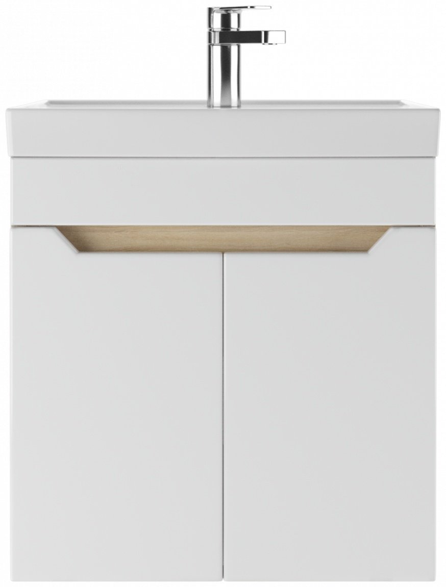Тумба с раковиной KABINKA.KZ Адай, 47x50x38.8 см, белый, коричневый