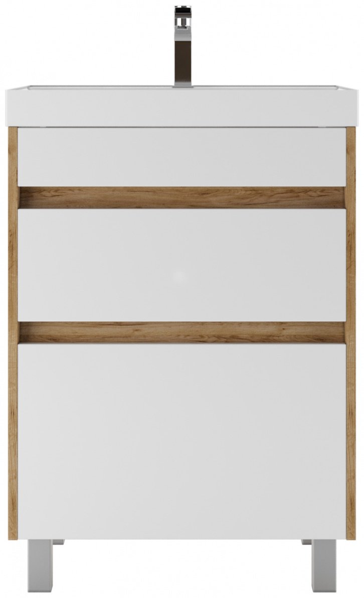 Тумба с раковиной KABINKA.KZ Байтерек, 59x79.9x44.5 см, белый, коричневый
