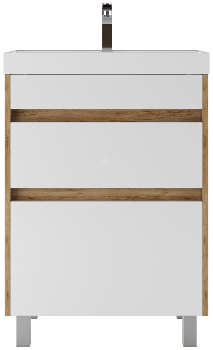 Тумба с раковиной KABINKA.KZ Байтерек, 59x79.9x44.5 см, белый, коричневый купить,NaN